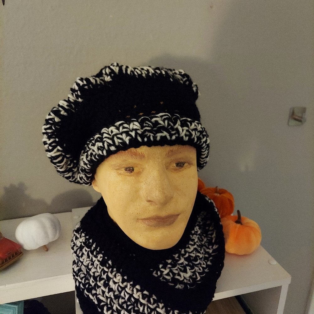 Crochet hat and scarf